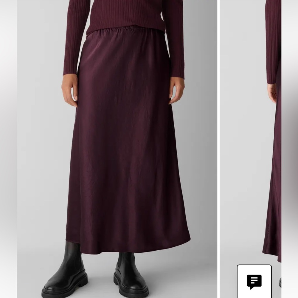 NWT EILEEN FISHER Wine Bias Skirt Women’s Size XL 5938